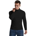 thumbnail image 5 of MLANM Men's Long Sleeve Polo Shirts Quarter-Zip Casual Slim Fit Mock Neck Basic Designed Cotton Shirts Male Tops, 5 of 8