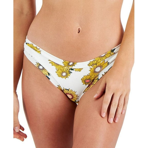 Body Glove Junior's Floral Print Audrey Bikini Bottoms Swimsuit White Size Medium