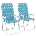 thumbnail image 2 of Outsunny 2pc Patio Folding Chairs, Outdoor Camping Chairs, Blue, 2 of 9