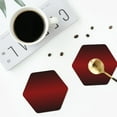 thumbnail image 5 of Balery 6 Pcs Red Geometricleather Coasters Set, Drink Table Cup Coasters For Living Room Kitchen Coffee Decor, 5 of 9