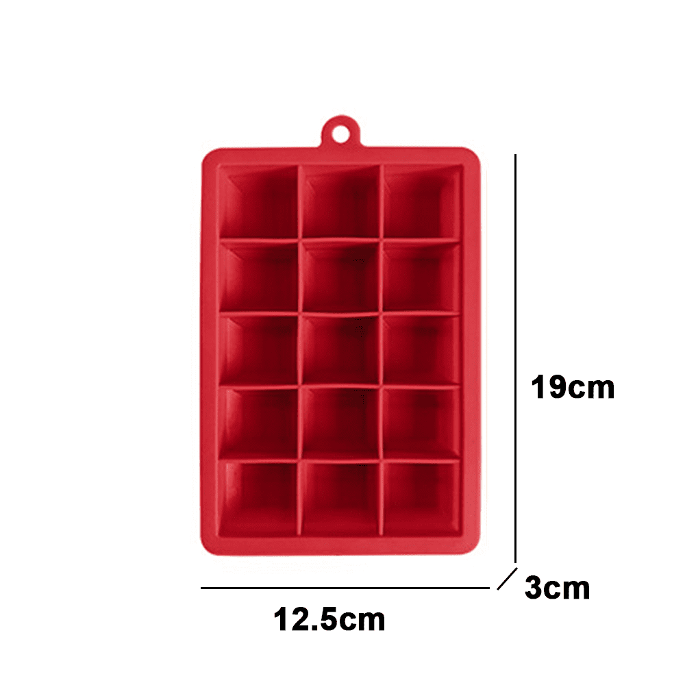 Silicone Square Block Silicone Cocktail Ice Cube Mold Tray Red 1 Blocks