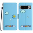 thumbnail image 3 of JTCASES for Google Pixel 8 Pro Wallet Case, Lovely Cat Pattern PU Leather Shockproof TPU with Card Slots Cash Pocket Magnetic Closure Removeable Wrisr Strap Stand for Google Pixel 8 Pro, Blue, 3 of 8