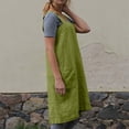 thumbnail image 6 of 2026 Cotton Linen Apron Cross Back Apron for Women with Big Pockets Square Pinafore Dress for Baking Cooking,Mint Green L, 6 of 7
