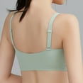 thumbnail image 3 of Womens Workout Bras Tops Bra Wire-Free Underwears Base Vest Style Sports Lingerie V-Neck Convertible Bra Feature Hook and Eye Closure T-Shirt Bra Style Y-260 , Green XL, 3 of 8