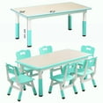 thumbnail image 2 of Ensemble Table pour Enfants et 6 Chaises, Bureau et Chaise pour Tout-Petits à Hauteur Réglable, Table Multi-Activités pour Enfants avec Plateau Anti-Graffiti pour 2 à 10 Ans, Max 300 Lb Ensemble Table pour Enfants et 6 Chaises, Hauteur Réglable T, 2 of 7
