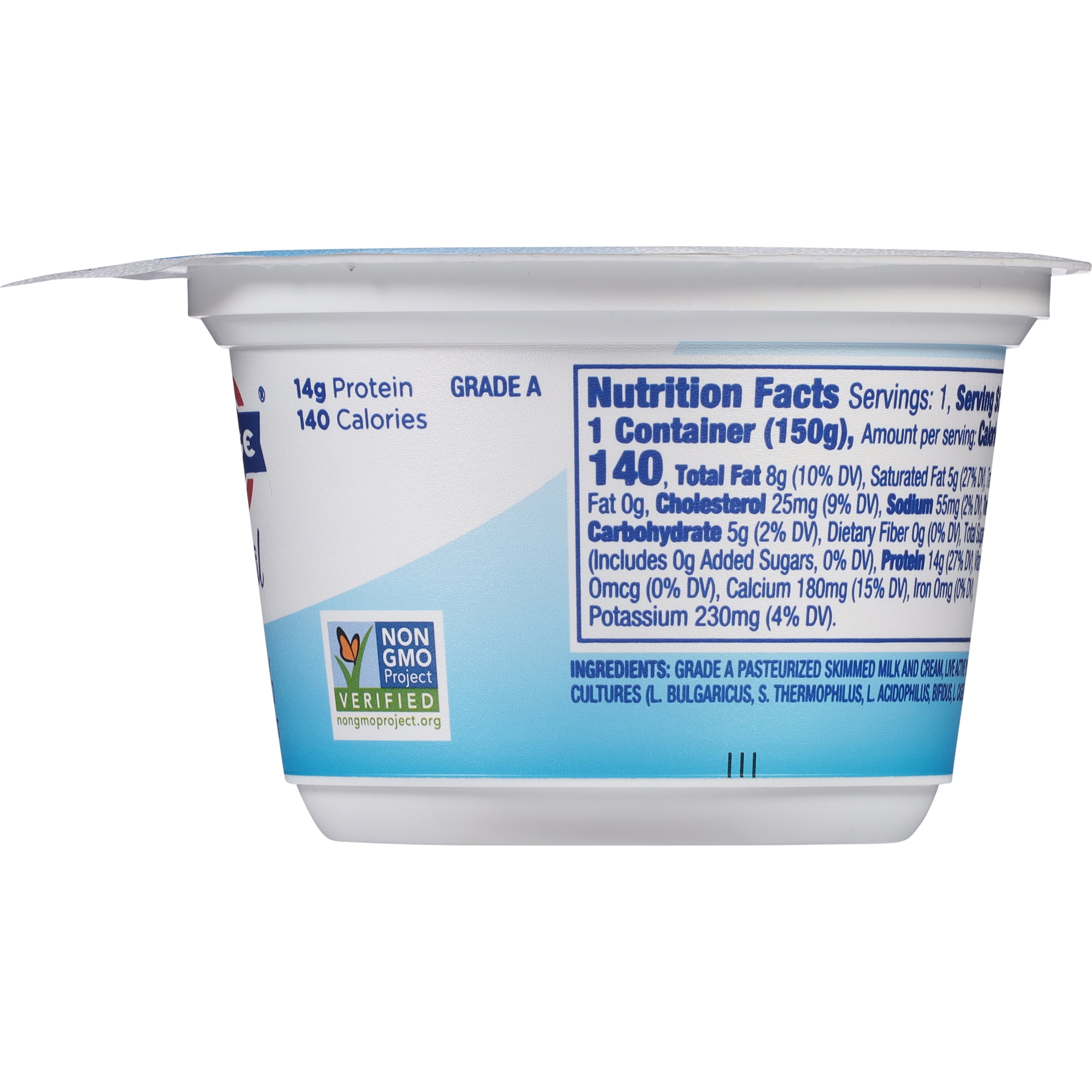 FAGE Total All Natural Whole Milk Plain Greek Strained Yogurt, 5.3 oz