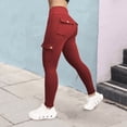 thumbnail image 2 of Womens High Waist Leggings Scrunch Cargo Leggings Butt Lifting Hidden Soft Pants Tummy Control Workout Yoga Pants with Pockets, 2 of 5