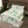 thumbnail image 2 of Erosebridal Green Bird Coverlet Set Queen, Branches Leaves Bedding Set, 3 Pieces, 2 of 5