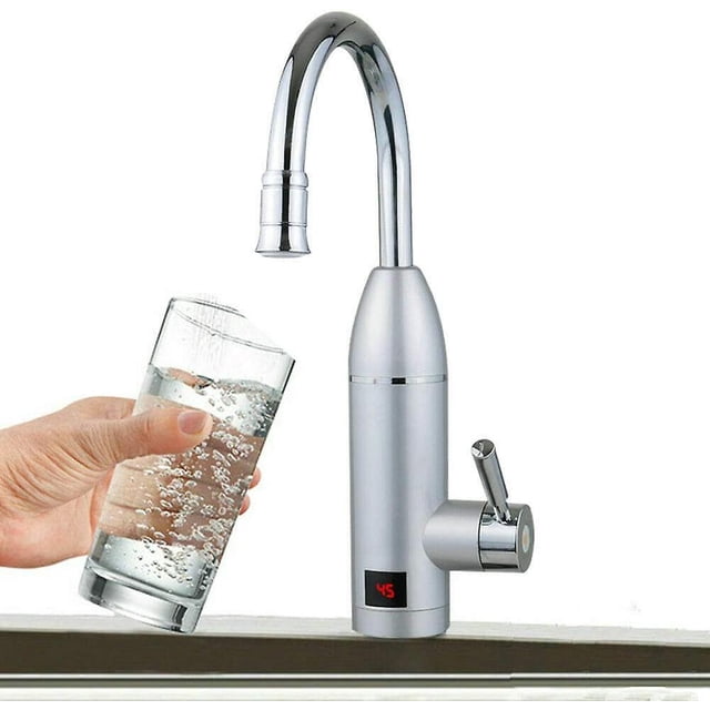 Grifo eléctrico, calentador de agua instantáneo de 3000 W y 220 V para cocina, grifo calefaccionado IPX4 con calentador de agua instantáneo incorporado, grifo con pantalla de temperatura, 3