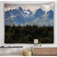 thumbnail image 2 of Tapestry, bosque, nieve y montaña, microtela, 150 x 150 cm, 2 of 2
