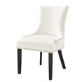 thumbnail image 5 of Side Dining Chair, Nailhead, Set of 2, White, Velvet, Modern Contemporary, Kitchen Room Cafe Bistro Restaurant Hospitality, 5 of 9
