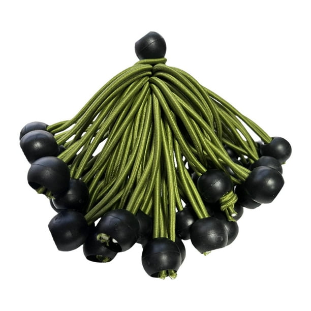 20 piezas de cuerdas elásticas para pelotas de ejercicio, repuesto para lonas de lona Verde