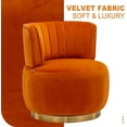 thumbnail image 4 of Tabaray Swivel Barrel Chair,Mid Century Modern Accent Chair,Fluffy Velvet Upholstered Comfy Armchair,Round Sherpa Chair with Gold Base for Nursery,Living Room,Bedroom,Office,Waiting Room, Orange, 4 of 18