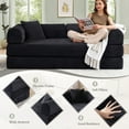 thumbnail image 4 of Timbernest Convertible Sleeper Sofa Bed 78" Folding Sofa Bed with 2 Pillows 3-Seat Floor Sofa for Living Room, No Assembly, Black, 4 of 11