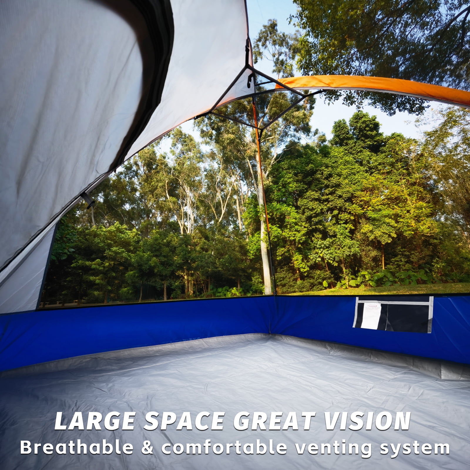 Camping Tent 4 Person, Waterproof Windproof Tent with Rainfly Easy Set up-Portable Dome Tents for Camping, Navy Blue