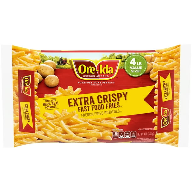 Ore-Ida Extra Crispy Fast Food French Fries Fried Potatoes Value Size, 4 lb Bag - Walmart.com