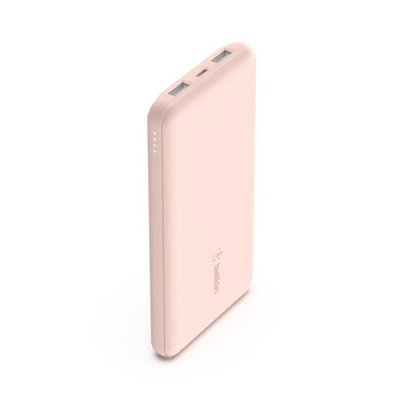 Belkin USB-C Portable Charger Power Bank, 10,000 mAh with 1 USB-C Port and 2 USB-A Ports for up to 15W Charging for iPhone 14 Pro, 14 Pro Max, AirPods, iPad, Galaxy S23, S23+, Ultra - Rose Gold, Belkin Power Bank, BoostCharge USB-C Portable Charger 10k w/ 1 USB-C Port and 2 USB-A Ports with USB-A to USB-C Cable for iPhone 16, 16 Plus, 16 Pro, 16 Pro Max, Samsung Galaxy S24, & More - Rose Gold
