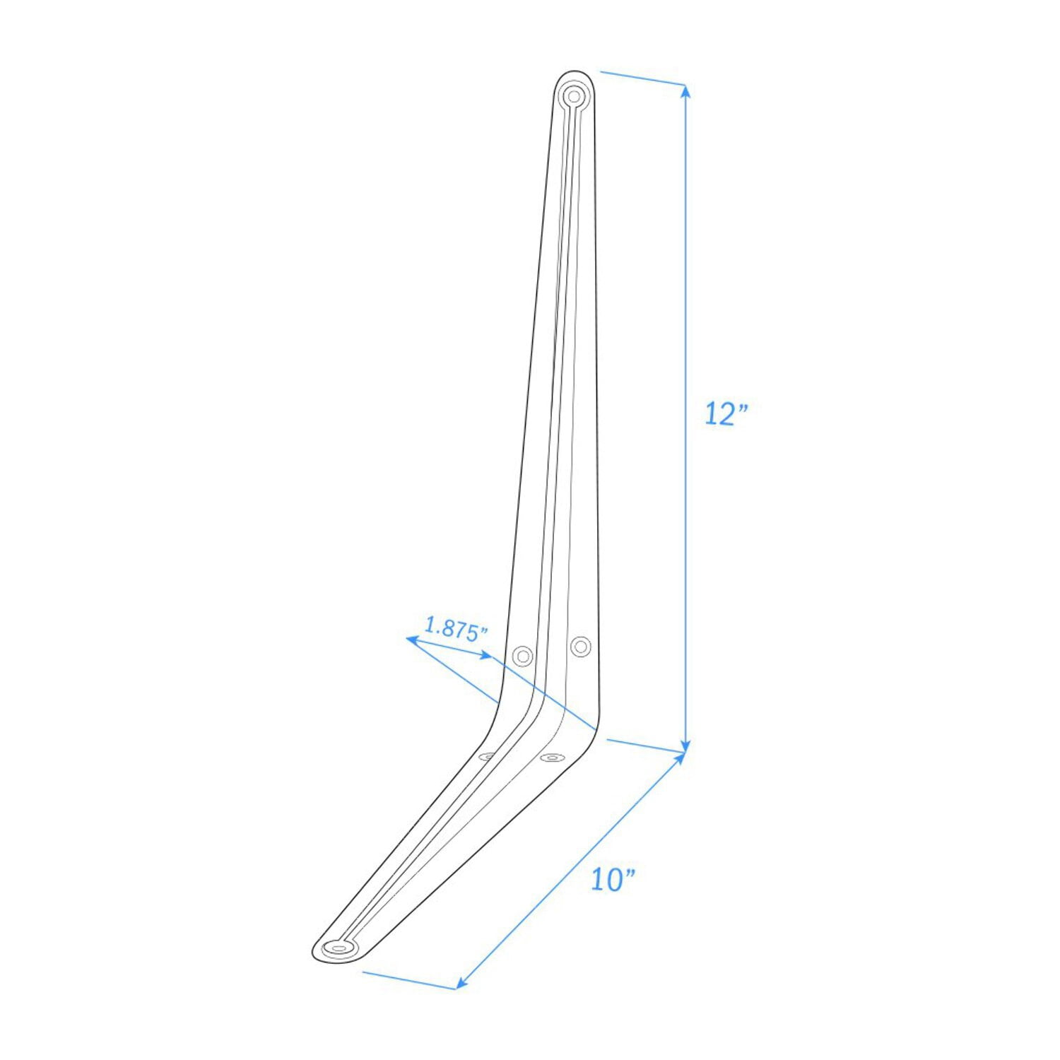 Nuk3y 10" x 12" L Shape Heavy Duty Shelf Bracket with Screws, 20 Pack