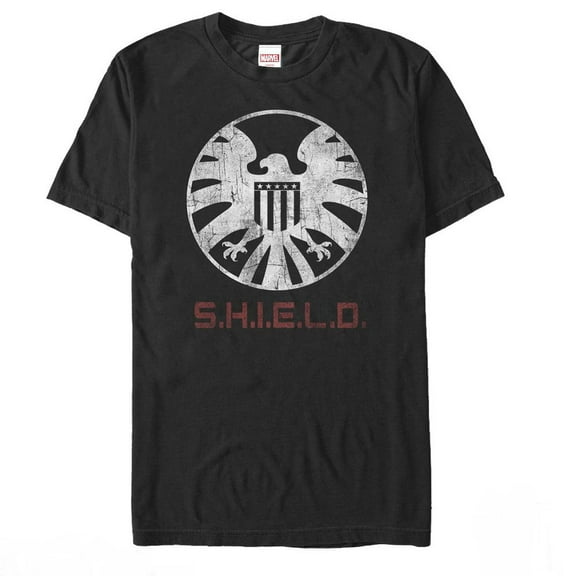 Men's Marvel Agents of SHIELD Distressed Logo  Graphic Tee Black Medium