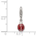 thumbnail image 2 of 925 Sterling Silver Red Ladybug Necklace Pendant Charm Insect Arachnid, 2 of 6