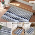thumbnail image 6 of Moroccan Ombre Dark Gray Blue Washable Small Entryway Area Rugs 2'x3', Abstract Wave Lines Retro Low Pile Throw Rug Non-Slip Sturdy Edge Binding Carpet for Front Door Floor Room Entry, 6 of 9