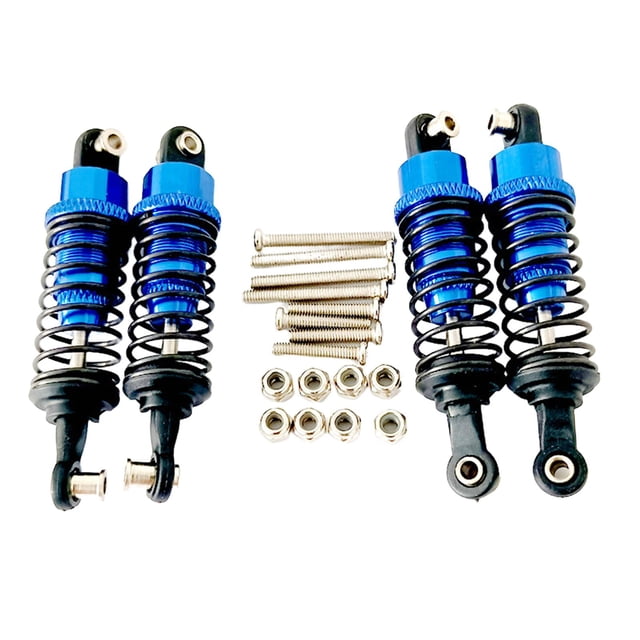 4 piezas de amortiguadores para coche RC, piezas de metal para control remoto Azul oscuro