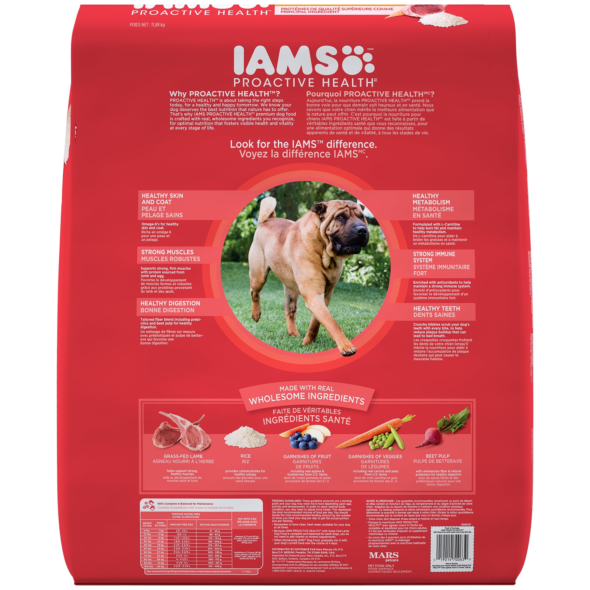 Iams Proactive Health Adult With Grass-Fed Lamb Dry Dog Food, 26.2 Lb