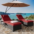 thumbnail image 1 of Meubles de Patio 2 Pcs Chaises Longues d'Extérieur en Osier PE, Chaises Longues de Piscine avec Dossier Réglable et Fauteuils Inclinables, Ensemble de Chaises Longues de Patio en Rotin, 1 of 1
