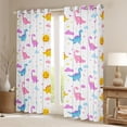 thumbnail image 2 of Erosebridal Colorful Cute Dinosaur Blackout Curtains Set of 2 (52x84 Each) For Girl Kids,Multicolor Clouds Print Window Curtains, 2 of 7