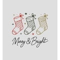 thumbnail image 5 of Merry & Bright Christmas Stocking Line Art  Women's Vivid White Crew Neck Short Sleeve Crop Tee-Medium, 5 of 6
