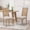 Beige, variant on Euroco Set of 2 French Country Dining Chairs with Cane Backrest, Upholstered Seat, and Weathered Rubberwood Frame, Vintage Farmhouse Side Chairs