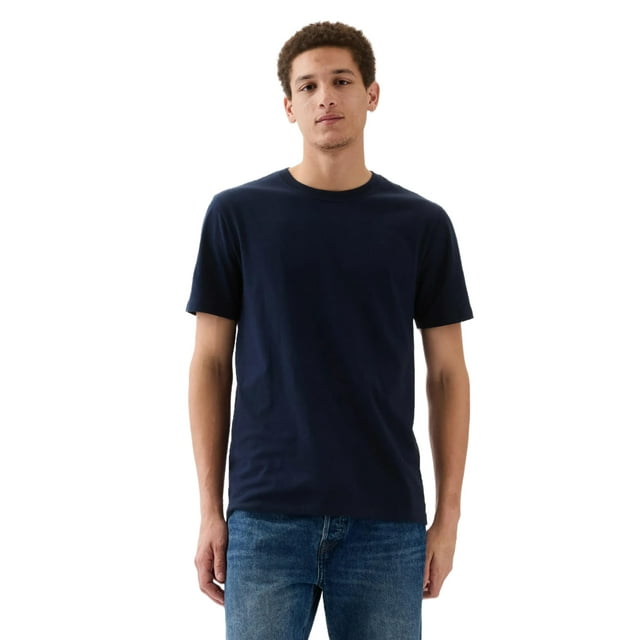 Camiseta Básica de Algodón para Hombre GAP, Cuello Redondo, Color Azul Marino, Talla S