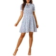 thumbnail image 2 of MODA NOVA Junior's Ruffle Self-Tie Neck Short Sleeve Floral Summer Dress, 2 of 5