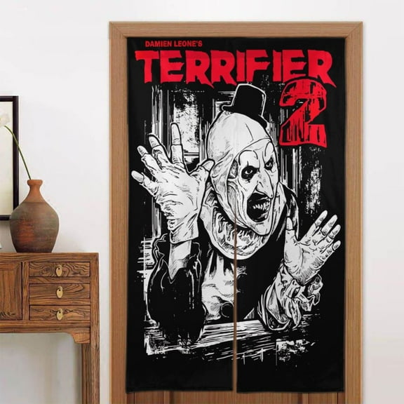 Art The Clown Door Curtains Doorway Privacy Dividers Noren Curtain Blackout Tapestry Wall Hanging for Home Decor 34x56in