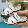thumbnail image 6 of Women Arch Support Slides Orthotic Walking Sandals Orthopedic Sandals Summer Plus Size Beach Wedge Shoes White 9.5(43), 6 of 9
