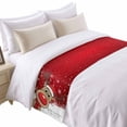 thumbnail image 2 of Bed Runner Scarf for Cal.King Size Bed, Christmas Elk Beds Scarf Throws for Foot of Bedding, Xmas Snowflake Winter Holiday New Years Decorative Beds Runners for Bedroom Guestroom, 102"x20", 2 of 8