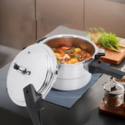 SHegdu Pressure Cooker Pot Aluminum Alloy Stovetop Canner with Steamer Plate Release Valve Magnetic Composite Base Scald-resistant Handles for Gas and Electric Cooktops (5L)