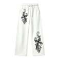 thumbnail image 4 of KHONTS Kids Boys Girls Wide Leg Sweatpants Y2k Gothic Baggy Sweat Pants High Waisted Pants,Size 4-15 Years, 4 of 5