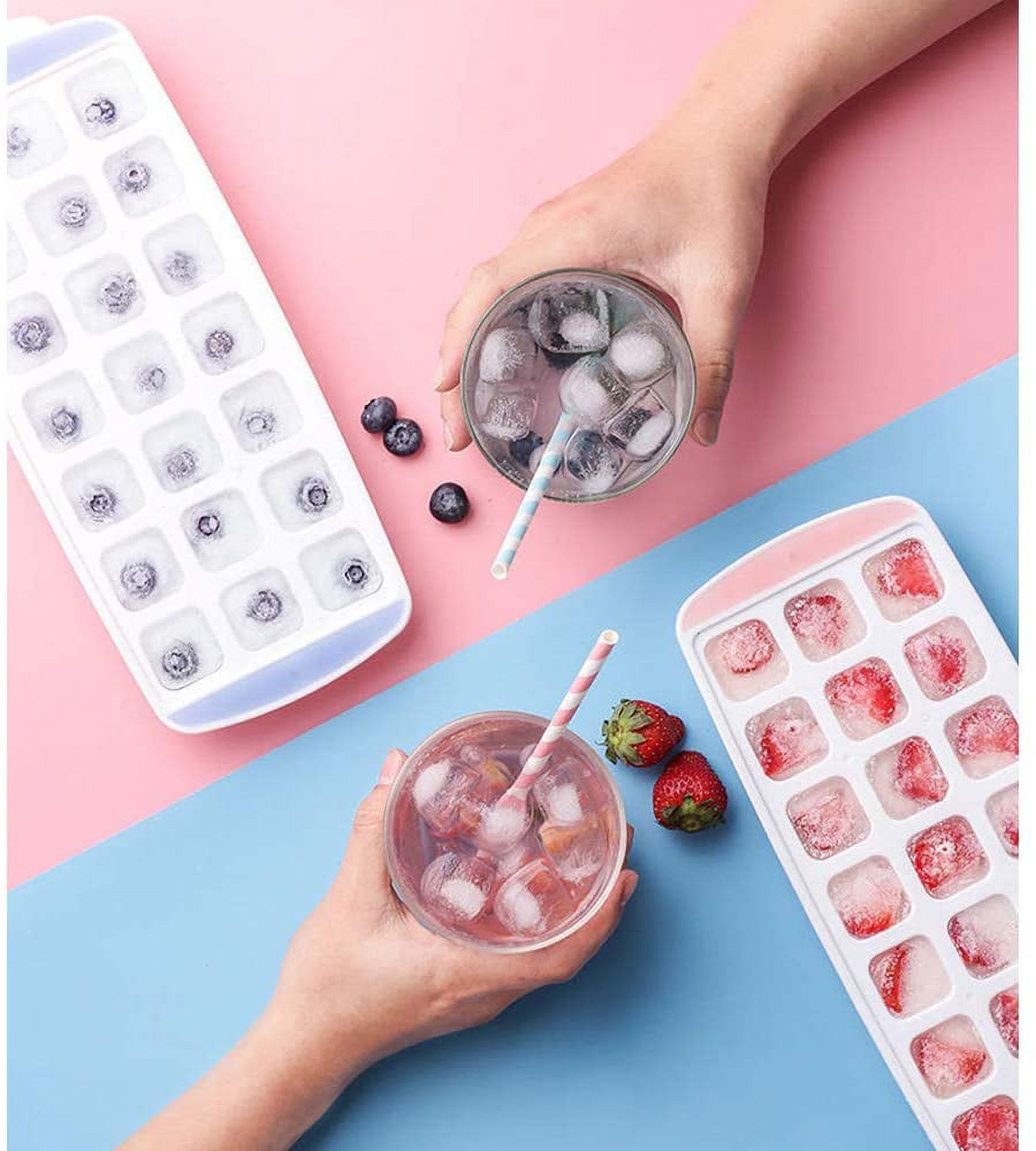 Kepooman BPA Free Silicone 63-Ice Cube Mold with Lid for Freezing Ice, Multi-color Kepooman BPA Free Silicone 63-Ice Cube Mold with Lid for Freezing Ice, Multi-color