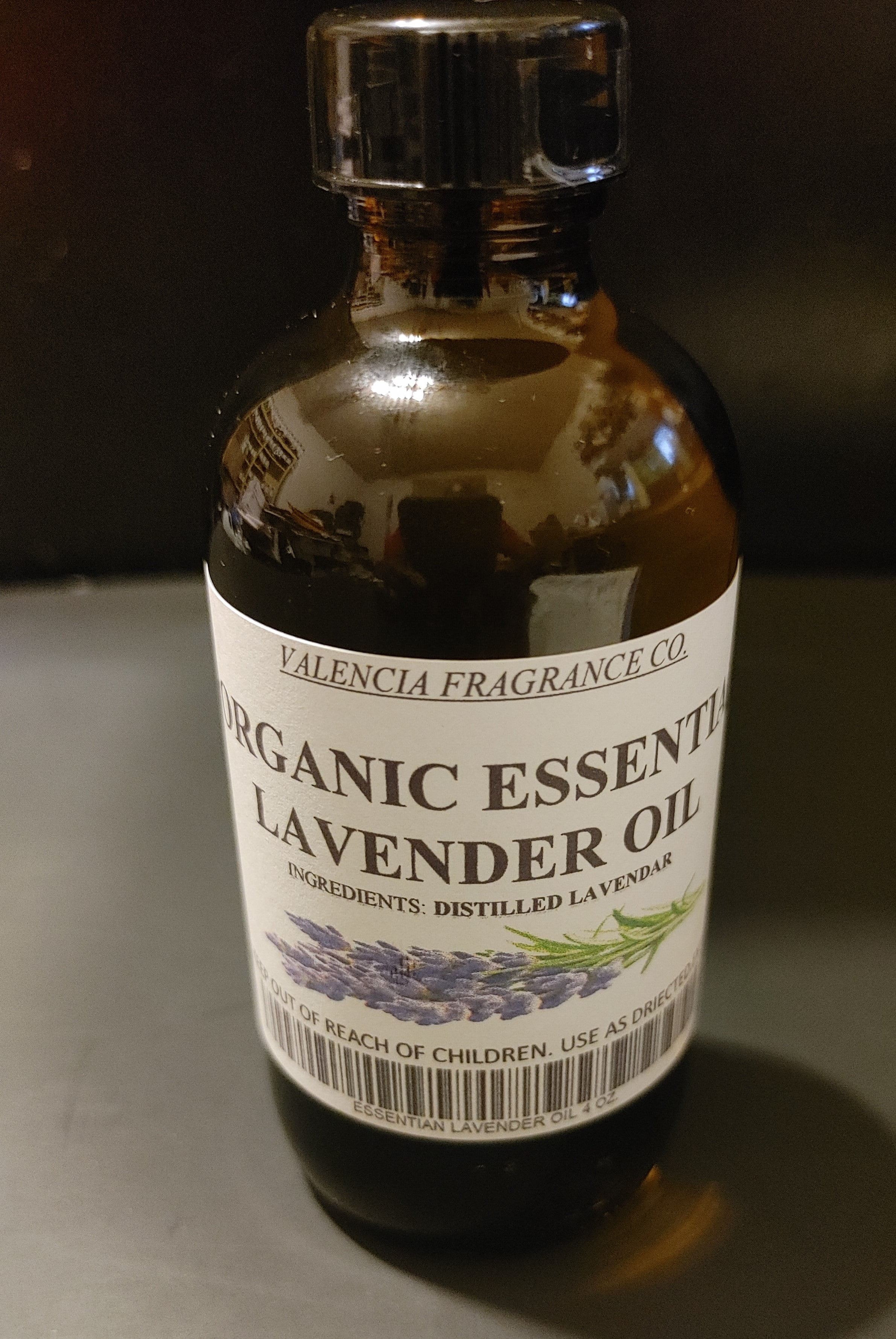 Organic Essential Lavender Oil 4 oz. Bottle