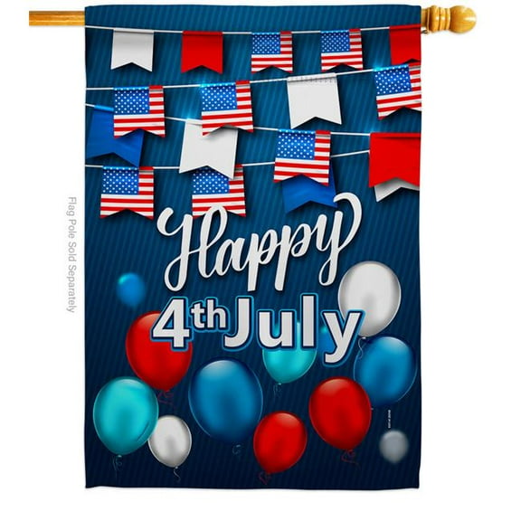 USA Decoration H170047-BO 28 x 40 in. Celebrate July 4th American Vertical House Flag with Double-Sided Decorative Banner Garden Yard Gift