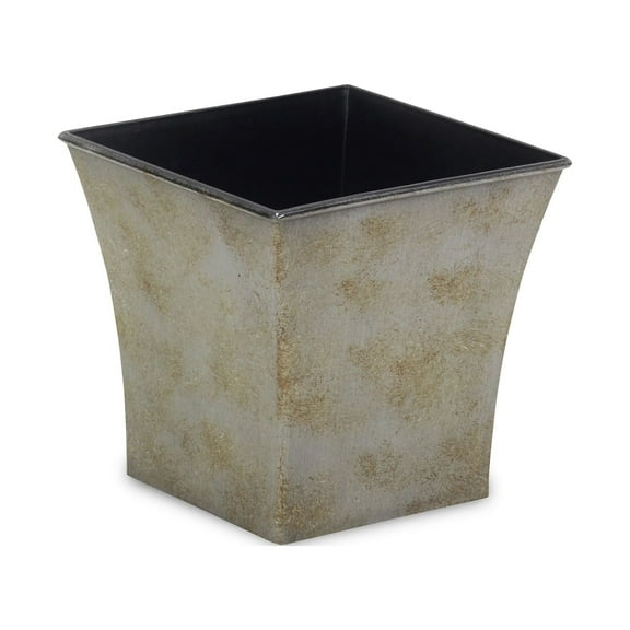 Contemporary Home Living 7.25" Gray and Black Tapered Square Planter