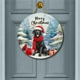 thumbnail image 2 of Merry Christmas Labrador Retriever Enjoys Woofmas Winter Xmas Holiday Round Wood Sign Lab Dog Lover Gifts Hanging Wall Home Decor - 02022, 2 of 5