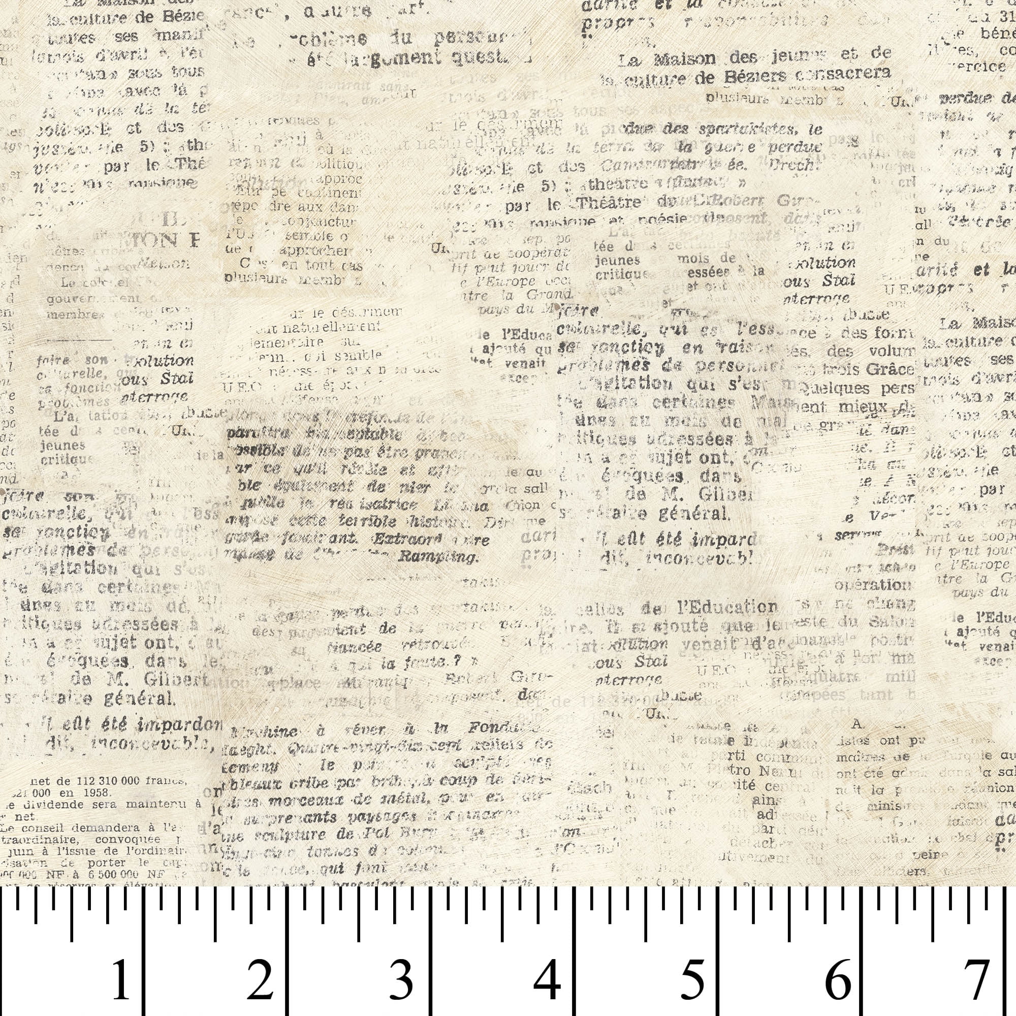 (2 pack) 1 Yard 100% Cotton Love Notes, Cream, 44" Wide for Quilting & Sewing by David Textiles