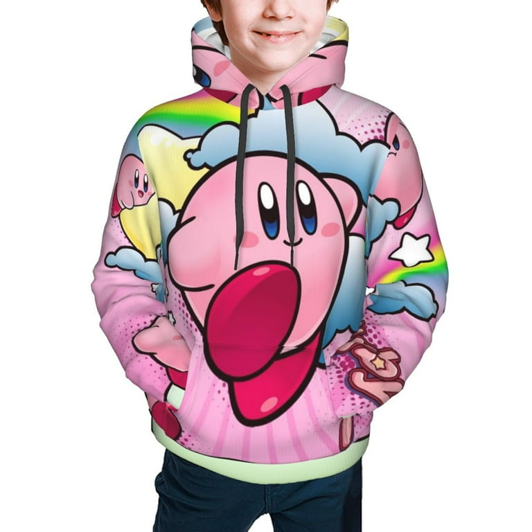 Kirby Kids Hoodie 3d Print Sweatshirt Soft Pullover Hooded With Big Pockets Fans Gifts For Boys Or Girls Medium Walmart