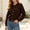Coffee, variant on Xdegoge Crop Cardigan for Women Long Sleeve Button Down Pointelle Hollow Out Lightweight Knit Sweater Casual Cozy Fall Outerwear