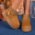 thumbnail image 6 of Women Fuzzy Boots Warm Cozy Winter Boots Plush Faux Fur lined Slip On Boots for Cold Weather Casual Walking Comfortable Casual Shoes, 6 of 9
