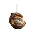 thumbnail image 2 of CISIL & Forest Animal Acorn Ornaments - Handcrafted Natural Tone Decor with Sleeping Fox, Owl, Bunny for Christmas Tree, Home Decor, Holiday Gift for Nature Lovers, 2 of 8