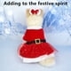 thumbnail image 5 of Disfraz navideño para mascota, de terciopelo dorado, para Papá Noel, vestido de malla roja con diadema., 5 of 7