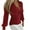 Red, variant on Telankuip Womens Elegant Deep V-Neck Tops 2025 Lantern Sleeve Date Night Outfits Fashion Ruched Design Slim Fit Tee Shirts Solid Color Simple Stylish Long Sleeve Blouse Red M